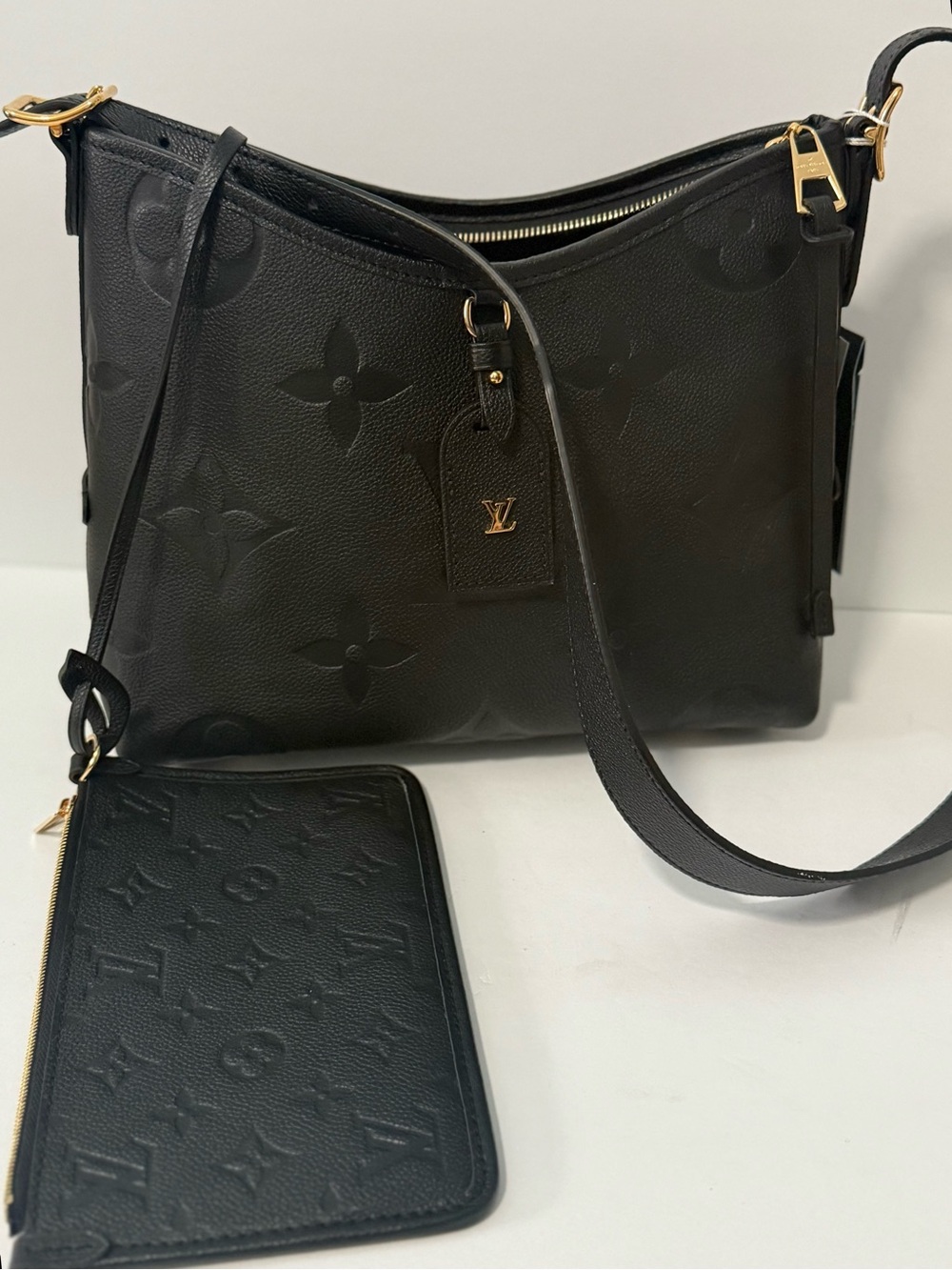 Louis Vuitton Black Textured Monogram Crossbody Bag